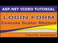 Login Using executescalar Method in ASP NET