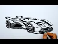 How to draw a car - Lamborghini Vision GT