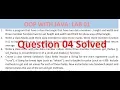 OOP in Java Lab 01 Question 04 Solved