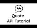 Quote Quotable API Tutorial For Beginners