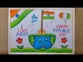 Republic day drawing easy Republic day poster drawing Happy Republic day drawing I Love India