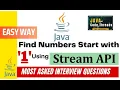Number Start With ONE using java Stream API