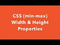CSS Width Height Tutorial min-max