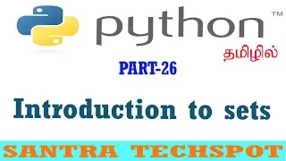 Python Beginners Tutorial in Tamil Introduction to sets in python in Tamil