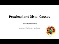 Cross-cultural Psychology Proximal and Distal Causes 2019-09-19