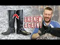 BACK TO LIFE Cleaning and Conditioning Thrifted Frye Harness Boots