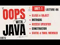Lecture 6 Unit-1 Aktu OOPs With Java Class Methods Access Specifier 4th sem BCS-403