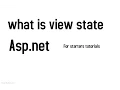 What is a ViewState In Asp net