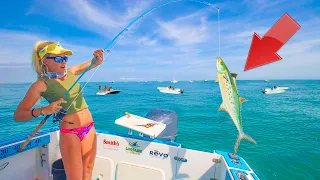 Fishing the BEST Spot in Florida - Crowded with Boats