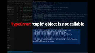 TypeError tuple object is not callable Django Error Simple Errors