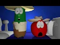 Tomato Sawyer and Huckleberry Larry meet the red fib