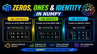 NumPy Zeros Ones Identity Arrays Explained np zeros np ones np eye Tutorial