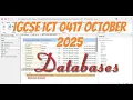 IGCSE ICT 0417 November 2025 Paper 2 Databases using Ms Access