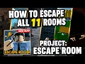 PROJECT ESCAPE ROOM ALL 11 ROOMS Walkthrough English Challenge Mode Roblox