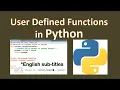 Python User Defined Functions - Python User Defined Function Example-Python Function Program-Python