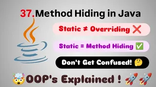 Object Oriented Programming OOPs in Java Part 11 Method Hiding in Java Fight4Tech