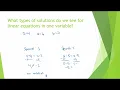 Solving linear equations in one variable Special cases