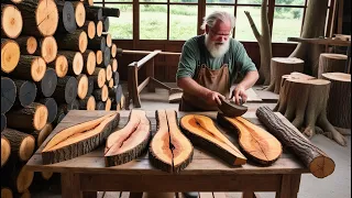 🔔Talented Carpenter: Using Uniquely Shaped Wood Pieces to Create a Standout Table Feature