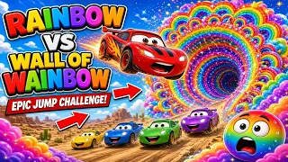 BIG vs SMALL CARS vs GIANT RAINBOW WALL! 😱🚗 Epic Portal Challenge!