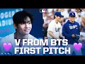 Download Lagu V (김태형) from BTS throws a STRIKE for his Dodgers first pitch! ⚾️ | 방탄소년단