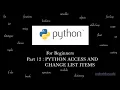 PYTHON ACCESS LIST AND CHANGE LIST ITEMS