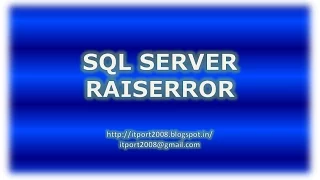 Raiserror in SQL Server