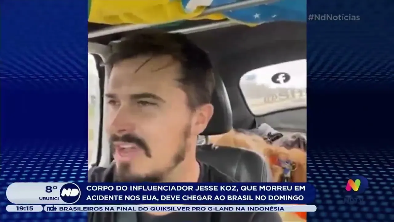 Corpo de Jesse Koz, que morreu em acidente nos EUA, deve chegar ao Brasil no domingo