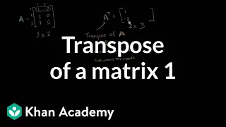 Transpose of a matrix Matrices Precalculus Khan Academy