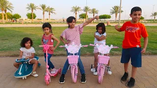 تحدي بين سكوتر سارة وسيكل شفا وميمي وجوجو تتوقعون من فازت 