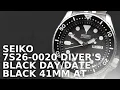 SEIKO 7S26-0020 Diver s Black Boy Black 41mm AT
