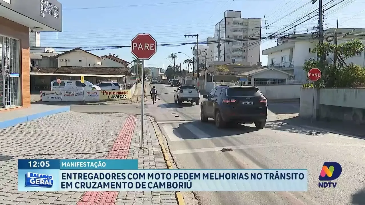 Protesto por segurança no trânsito em Camboriú após morte de motociclista