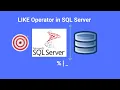 LIKE Operator in SQL Server 2021