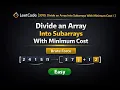Leetcode 3010 Divide an Array Into Subarrays With Minimum Cost Brute Force