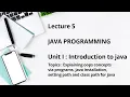 Java Programming - Unit I