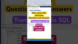 Begin Rollback and Commit - Transactions in SQL