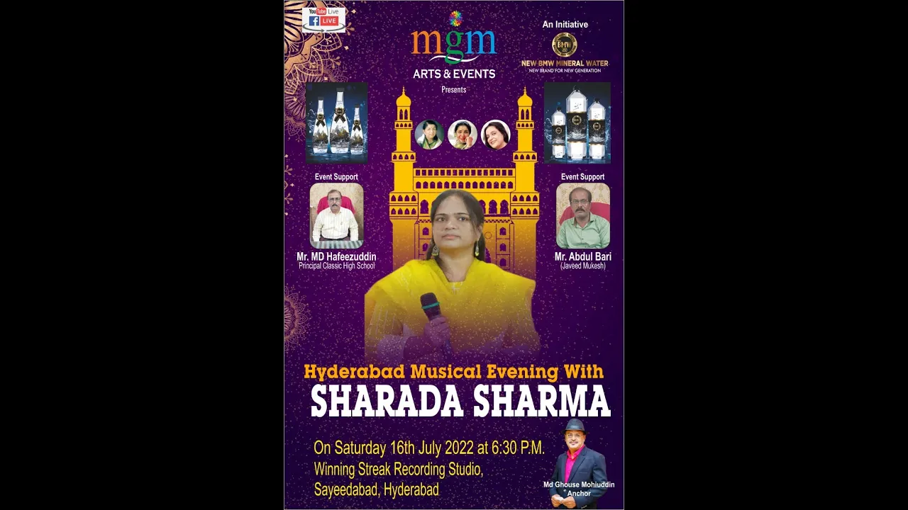 MGM ARTS & EVENTS Presents Hyderabad Musical Evening With SHARADA SHARMA ll LIVE