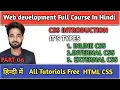 CSS Tutorial CSS Introduction Inline Internal External CSS Web Development Tutorials 6