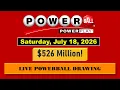 Powerball Winning Numbers Saturday July 18 2026 526 Million Jackpot Results