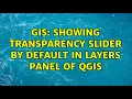GIS Showing transparency slider by default in Layers Panel of QGIS 2 Solutions