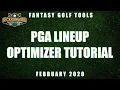 PGA Lineup Optimizer Tutorial February 2020 RickRunGood com