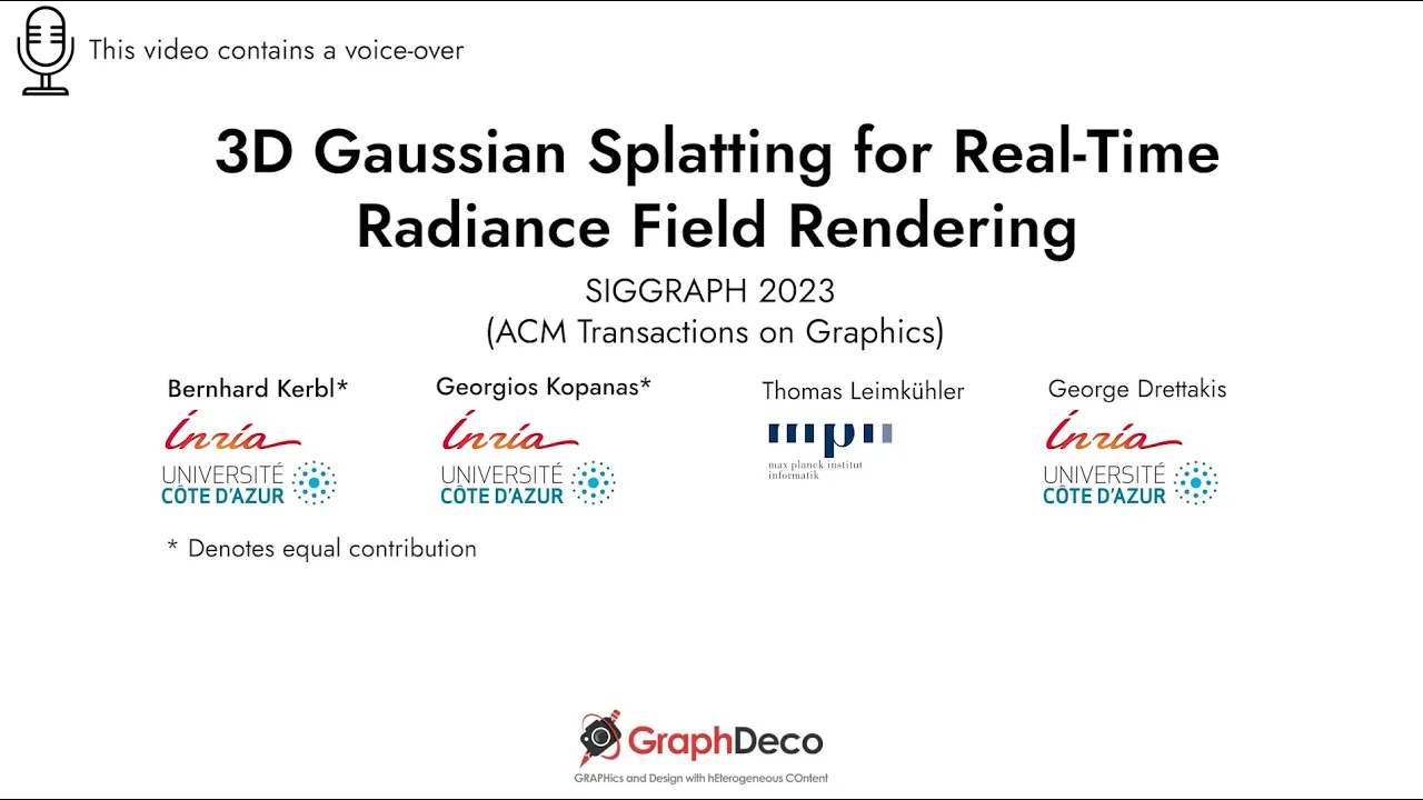 3D Gaussian Splatting for Real-Time Radiance Field Rendering