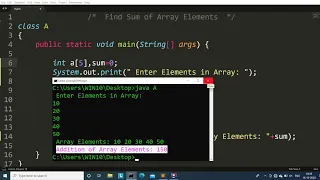 Java program to Add array elements Sum of Array Elements in Java