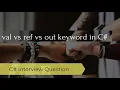 C val vs ref vs out parameters