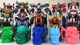 Smash & Transform Power Rangers Miniforce Tobot Carbot Combiner Giant Robot Vs Superhero 3D Cups