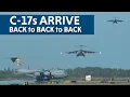 Download Lagu Three C-17 ARRIVE BACK to BACK to BACK at HNL followed by an A380 \