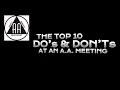 Top 10 Do s Don ts at an AA Meeting