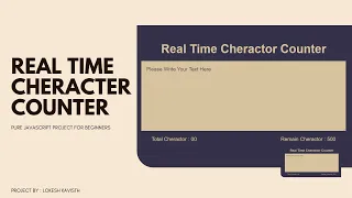 Real time character counter with pure JavaScript JS project for beginners