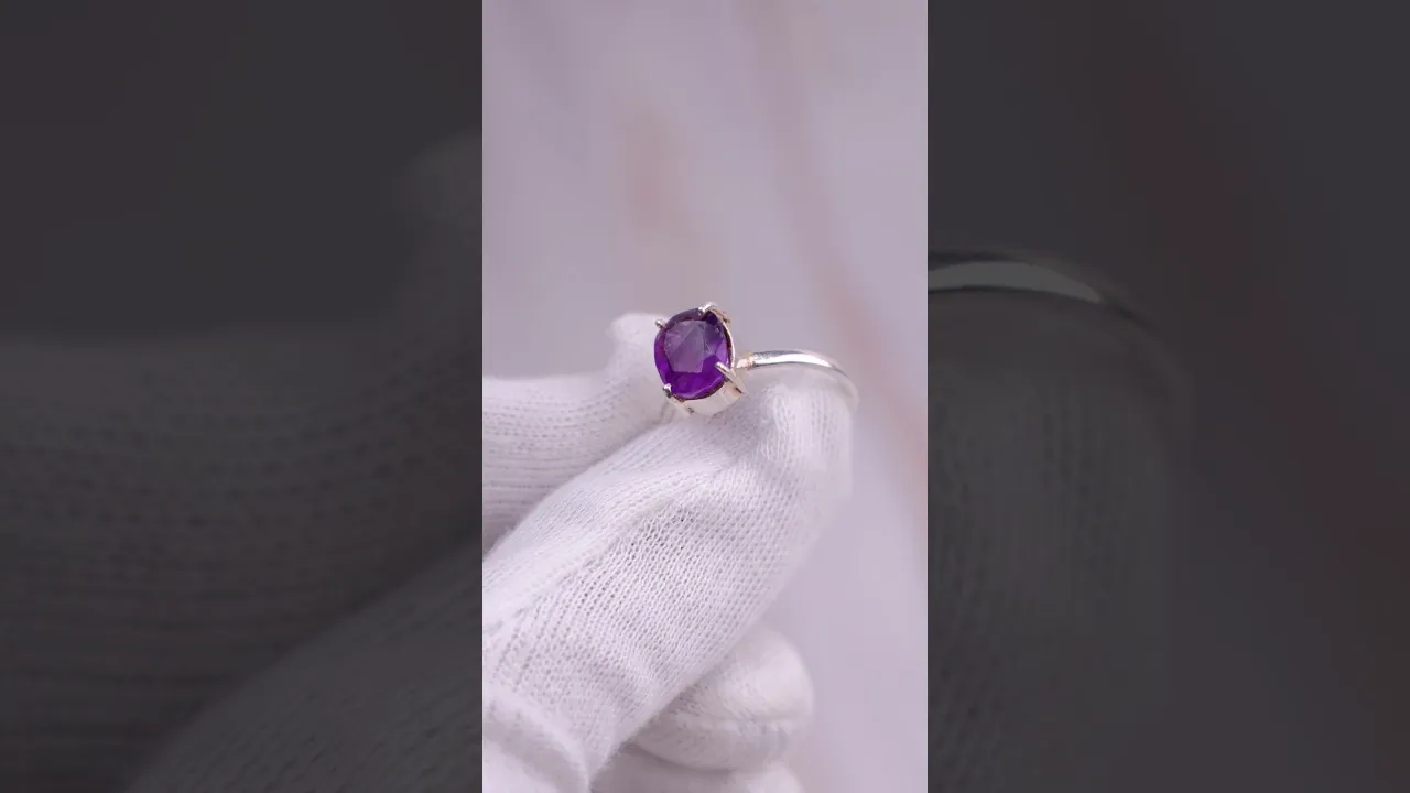 Natural Amethyst Ring for Peace, Wisdom & Positive Energy
