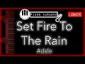 Download Lagu Set Fire To The Rain (LOWER -3) - Adele - Piano Karaoke Instrumental