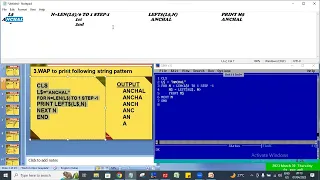 Triangular Pattern of string in QBASIC Triangular pattern of QBASIC in SUB module Dry Run Table